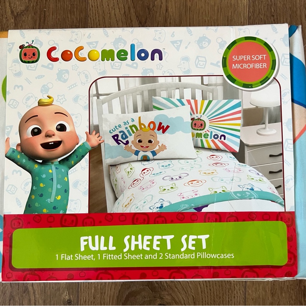 CoComelon Kids Full Sheet Set Bedding Bed Sheets Microfiber NEW MSRP $59.99